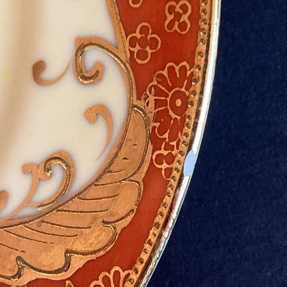 Antique 1920s Moriyama Mori Machi Japan Dessert Plates Raised Gold Gilt Set 2